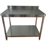 Komerciālais darba galds ar apakšplauktu un backsplash, nerūsējošais tērauds, kvadrātveida kājas, 600x800x900mm | Adexa QNH11134 - Image 3