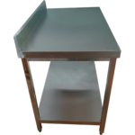 Komerciālais darba galds ar apakšplauktu un backsplash, nerūsējošais tērauds, kvadrātveida kājas, 600x800x900mm | Adexa QNH11134 - Image 5