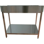 Komerciālais darba galds ar apakšplauktu un backsplash, nerūsējošais tērauds, kvadrātveida kājas, 600x800x900mm | Adexa QNH11134 - Image 4