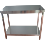 Komerciālais darba galds Ar apakšējo plauktu Nerūsējošais tērauds Kvadrātveida kājas 600x600x900mm | Adexa QNH1174 - Image 2