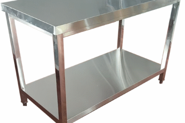 Komerciālais darba galds Ar apakšējo plauktu Nerūsējošais tērauds Kvadrātveida kājas 600x600x900mm | Adexa QNH1174