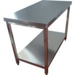 Komerciālais darba galds Ar apakšējo plauktu Nerūsējošais tērauds Kvadrātveida kājas 600x600x900mm | Adexa QNH1174 - Image 6