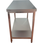 Komerciālais darba galds Ar apakšējo plauktu Nerūsējošais tērauds Kvadrātveida kājas 600x600x900mm | Adexa QNH1174 - Image 5