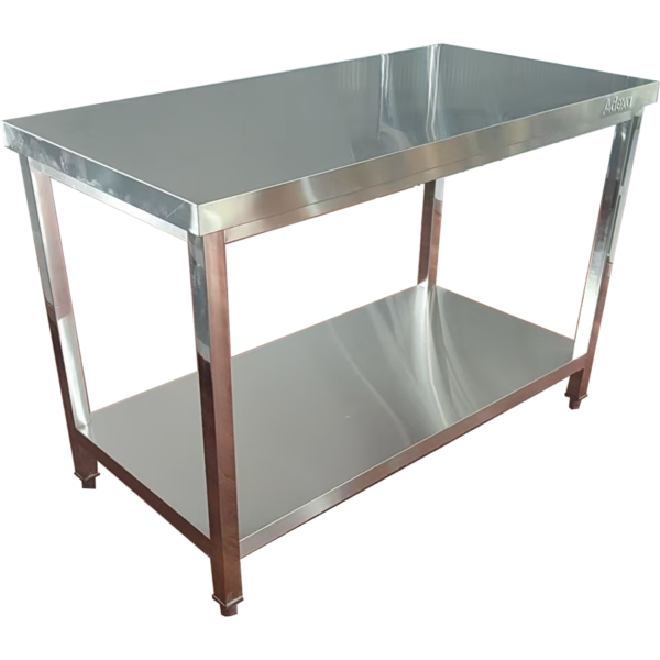 Komerciālais darba galds Ar apakšējo plauktu Nerūsējošais tērauds Kvadrātveida kājas 600x600x900mm | Adexa QNH1174