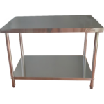 Komercdarba galds Ar apakšplauktu Nerūsējošais tērauds Apaļas kājas 600x700x900mm | Adexa QNH1114 - Image 5