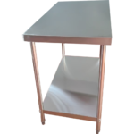 Komercdarba galds Ar apakšplauktu Nerūsējošais tērauds Apaļas kājas 600x700x900mm | Adexa QNH1114 - Image 4