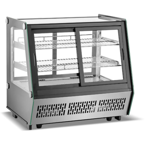 Displeja vitrīna ledusskapis ar priekšējām un aizmugurējām durvīm 120 litri 2 plaukti | Adexa CW1201