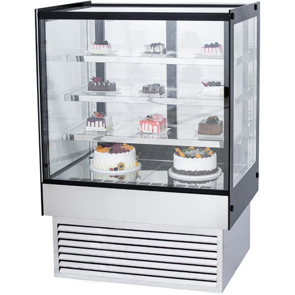 Displeja tirdzniecības ledusskapis 370 litri 3 plaukti Melns un nerūsējošs tērauds | Adexa HL900B3