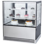 Komerciālais Kūku Lejupielādes Stends ar Taisnu Priekšu, 2 Plaukti, 1000x700x1200mm, Nerūsējošais Tērauds un Melns | Adexa HL1000ER2