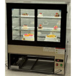 Komerciālais Kūku Luksafors, Taisns Priekša, 2 Plaukti 1000x700x1200mm, Melns | Adexa HL1000ER2B - Image 3