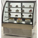 Frizieris preču displejs ar izliektu priekšpusi 290 litri 3 plaukti Melns & Nerūsējošs tērauds | Adexa HL900S3 - Image 3