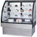 Frizieris preču displejs ar izliektu priekšpusi 290 litri 3 plaukti Melns & Nerūsējošs tērauds | Adexa HL900S3