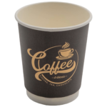 500 gab Kompostējamas Kafijas Krūzes Dubultasienas 8oz/237ml Brūna ar dizainu | Adexa PCDW8B