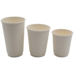 500 gab Kompostējamas kafijas krūzes Divkārša siena 12oz/355ml Balts | Adexa PCDW12W - Image 2