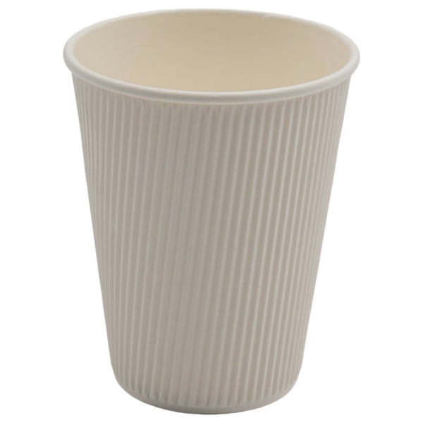 500 gab Kompostējami kafijas krūzītes Viena siena 12oz/355ml Balts | Adexa PCRW12W