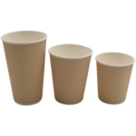 500 gab Kompostējami Kafijas Krūzes Viena siena 16oz/437ml Kraft | Adexa PCRW16K - Image 2