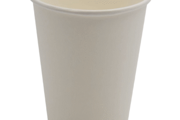 1000 gab Kompostējamas kafijas krūzes Viena siena 12oz/355ml Balts | Adexa PCSW12W