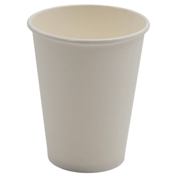 1000 gab Kompostējamas kafijas krūzes Viena siena 12oz/355ml Balts | Adexa PCSW12W