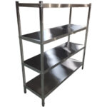 Nerūsējošā tērauda plaukti Apaļas kājas 4 plaukti | Adexa QHRS1505