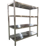 Nerūsējošā tērauda Plaukti Apaļas kājas 4 plaukti ar caurumiem | Adexa QHRSP1805 - Image 5