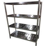 Nerūsējošā tērauda Plaukti Apaļas kājas 4 plaukti ar caurumiem | Adexa QHRSP1805