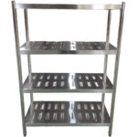 Nerūsējošā tērauda Plaukti Apaļas kājas 4 plaukti ar caurumiem | Adexa QHRSP1805 - Image 2