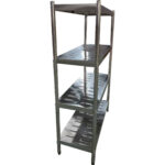 Nerūsējošā tērauda Plaukti Apaļas kājas 4 plaukti ar caurumiem | Adexa QHRSP1805 - Image 6