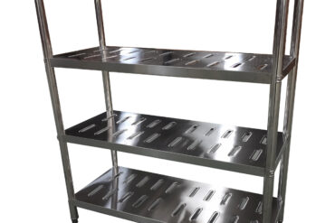 Nerūsējošā tērauda Plaukti Apaļas kājas 4 plaukti ar caurumiem | Adexa QHRSP1805