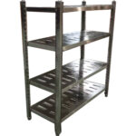 Nerūsējošā tērauda plaukti ar 4 regulējamiem plauktiem ar caurumiem | Adexa QHSSAP1505 - Image 5