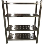 Nerūsējošā tērauda plaukti ar 4 regulējamiem plauktiem ar caurumiem | Adexa QHSSAP1505 - Image 3