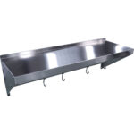 Nerūsējošā tērauda sienas plaukts ar vienu līmeni un āķiem | Adexa QHWSH1530 - Image 3