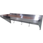 Nerūsējošā tērauda sienas plaukts ar vienu līmeni un āķiem | Adexa QHWSH1530 - Image 4