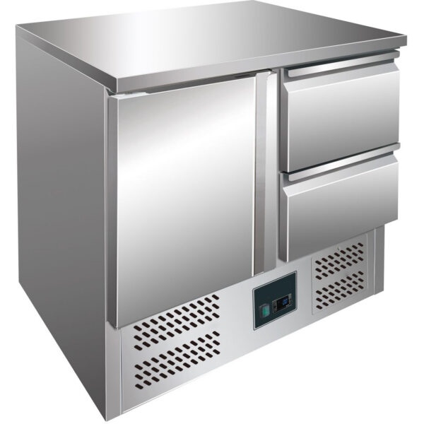 Ledusskapis sagatavošanas lete ar 1 durvīm un 2 atvilktnēm | Adexa THS9012D