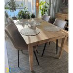 Ēdamistabas krēsls ar metāla kājām un polsterētu PU ādas sēdvietu gaiši brūnā krāsā | Adexa WW5055 - Image 2