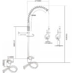 Iepriekšējas skalošanas izsmidzināšanas ierīce Uz galda stiprināma Pacelšanas rokturis Viena atvere Dubultā savienojuma Augstums 550mm Atvere 22mm Nerūsējošais tērauds | Adexa 6801A - Image 2