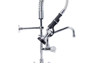 Iepriekšējas skalošanas izsmidzināšanas iekārta ar jaucējkrānu uz galda uzstādāma pagriežama roktura Vienas atveres Dubultā savienojuma Augstums 650mm Atvere 30mm Nerūsējošais tērauds | Adexa 6802A08