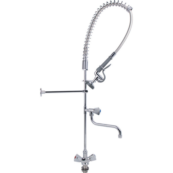 Iepriekšējas skalošanas smidzināšanas sistēma ar jaucējkrāna stiprinājumu klāja montāža Pagriežams rokturis Viena cauruma Dubultā savienojuma Augstums 1170mm Caurums 30mm Nerūsējošais tērauds | Adexa 6902A12