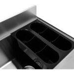 Komerciāls ledus tvertne ar divām plastmasas paplātēm un vāku Nerūsējošais tērauds 30 litri | Adexa CIBT1924 - Image 2