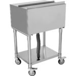 Komerciāla ledus tvertne ar diviem plastmasas paplātēm, riteņiem un vāku, nerūsējošais tērauds, 30 litri | Adexa CIBT1924C - Image 5