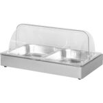 Roll top vitrīna 2xGN1/2 no nerūsējošā tērauda | Adexa CRD2