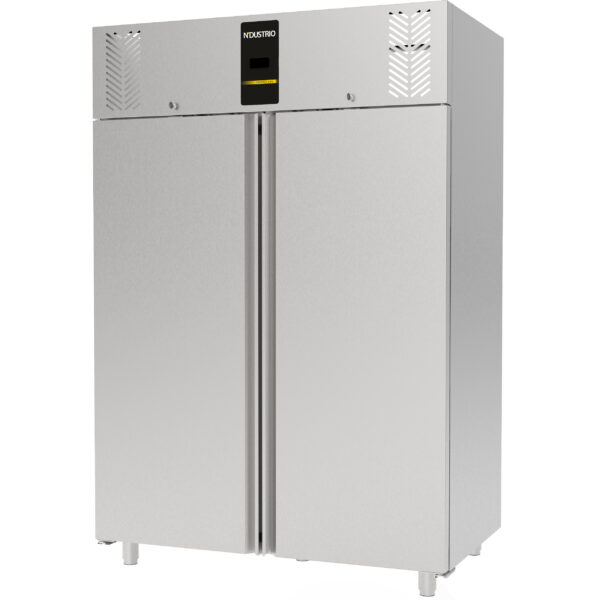 1400l Komerciālais ledusskapis Nerūsējošā tērauda vertikālais skapis Vienas durvis GN2/1 Ventilēta dzesēšana | Ndustrio CPG202UC