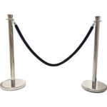 Melns samta norobežojošs virve ar sudraba galiem 1,5m | Adexa VR01BS - Image 2