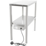 Komerciāla apsildāma virtuves pāreja ar 2 līmeņiem, nerūsējošais tērauds 900x335x700mm | Adexa WHESP903470 - Image 2