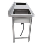 Komerciālā izlietne Nerūsējošais tērauds 1570x600x900mm 2 bļodas Aizsargsiena | Adexa YDRST60160X2M - Image 5