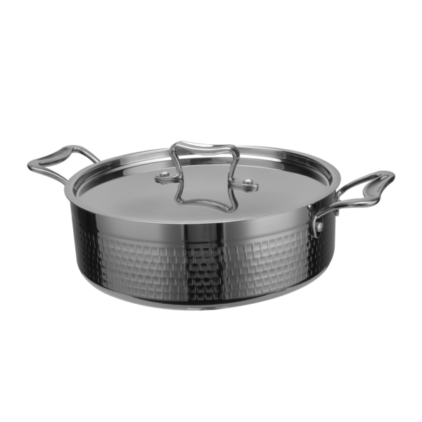 Kalta sautēšanas panna ar vāku, trīsslāņu ⌀220x75mm 2,8 litri, sudraba | Adexa C0311008S