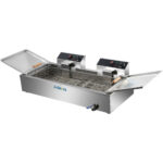Komerciālais fritieris ar vienu tvertni, divzonu, elektrisks, 26 litri, 7.8kW, galda virsmas ar drenāžas krānu | Adexa EF26L