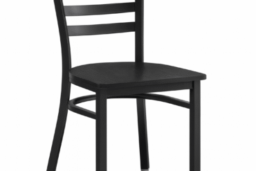 Melna tērauda krēsls ar melnu vinila spilvenu sēdekli un melnu atzveltni | Adexa GS694BSBB