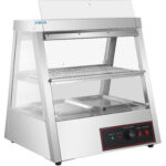 Apsildāma vitrīna 2 līmeņi Atveras aizmugurē un priekšpusē 700x655x740mm Galda virsma | Adexa HW2X2