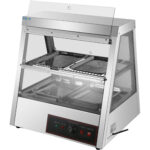 Apsildāma vitrīna 2 līmeņi Atveras aizmugurē un priekšpusē 700x655x740mm Galda virsma | Adexa HW2X2 - Image 2