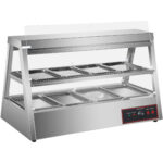 Apsildāms vitrīnas skapis ar 2 līmeņiem, atverams no aizmugures un priekšpuses, 1200x655x740mm, uz letes | Adexa HW2X4 - Image 5